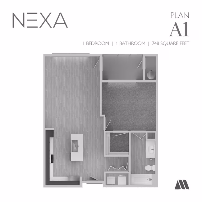 1 Bed/1 Bath 5056 floor plan